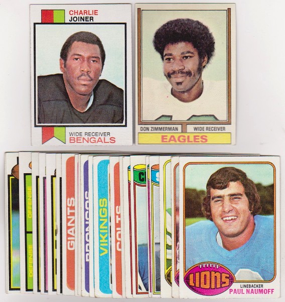 24 Different 1970's Topps Football Cards (1973-1979) w/ Charlie Joiner + More