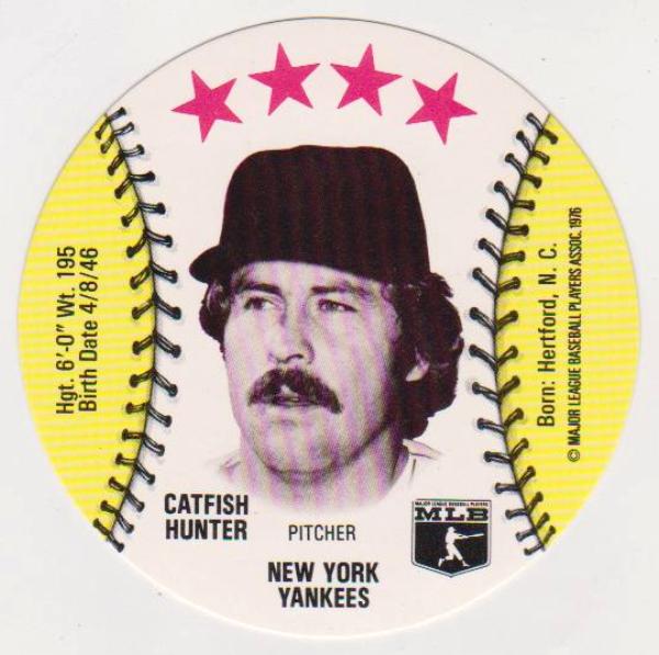 1976 Isaly's Disc Catfish Hunter Card High Grade Property Room