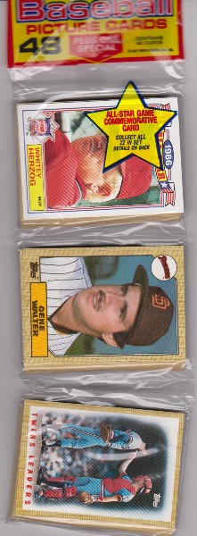 1987 Topps Baseball 49 Card Rack Pack w/ Whitey Herzog On Front