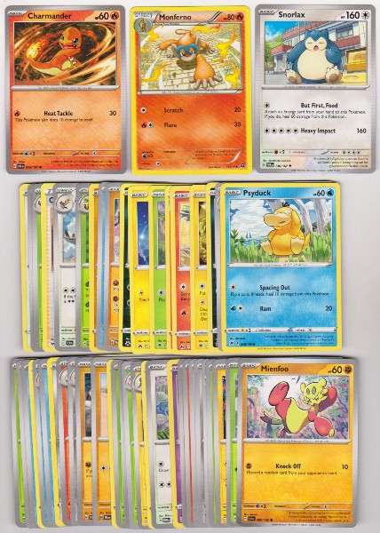 50 Different Pokemon Trading Cards w/ Charmander + More