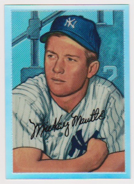 Refractor - 1996 Topps MICKEY MANTLE 1952 Bowman #20 Commemorative Insert Card
