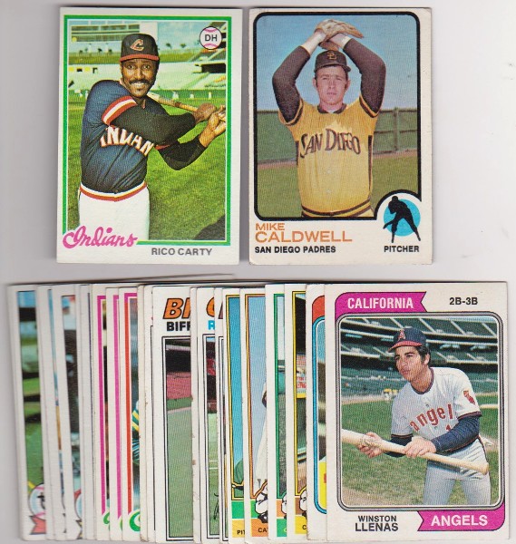 25 Different 1970's Topps Baseball Cards (1973-1979) w/ Rico Carty + More