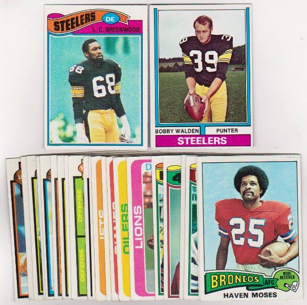 24 Different 1970's Topps Football Cards (1974-1979) w/ L.C. Greenwood + More