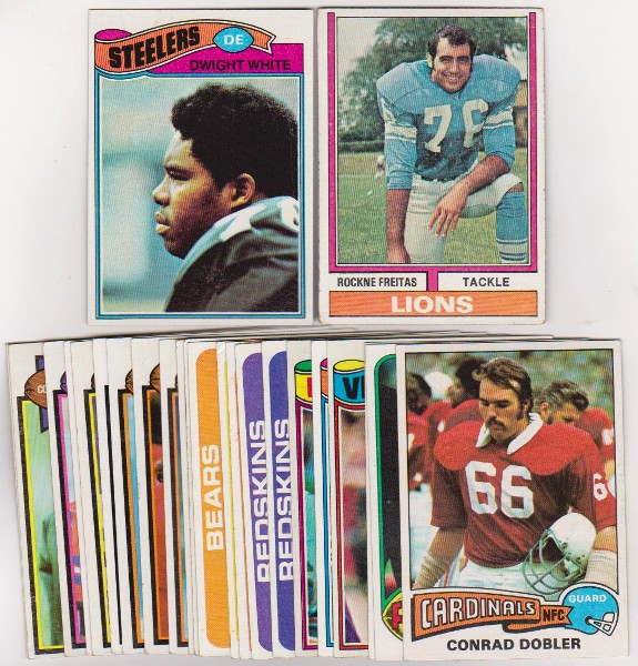 24 Different 1970's Topps Football Cards (1974-1979) w/ Dwight White + More