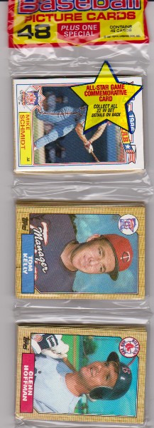 1987 Topps Baseball 49 Card Rack Pack w/ Mike Schmidt On Front
