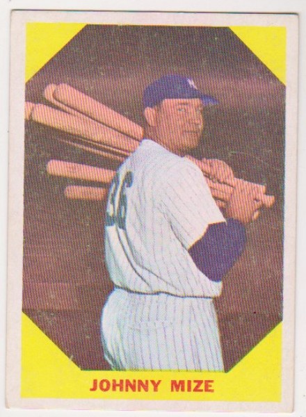 1960 Fleer Johnny Mize #38 Card - HOF'er