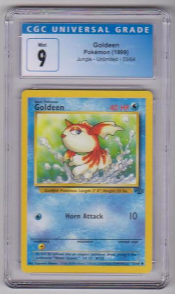 Graded CGC Mint 9 - Goldeen 1999 Pokemon Jungle Unlimited #53/64 Card