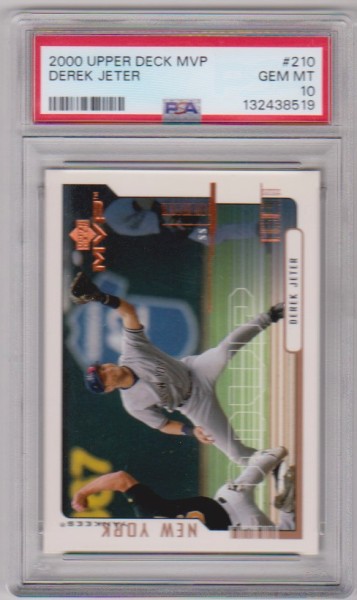 Graded PSA Gem Mint 10 - Derek Jeter 2000 Upper Deck MVP #210 Card