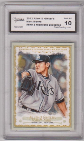Graded Gem Mint 10 - Matt Moore 2012 Topps Allen & Ginter's Highlight Sketches #BH-13 Insert Card