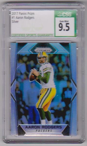 Graded CSG Gem Mint 9.5 - Aaron Rodgers 2017 Panini Prizm Silver #1 Card