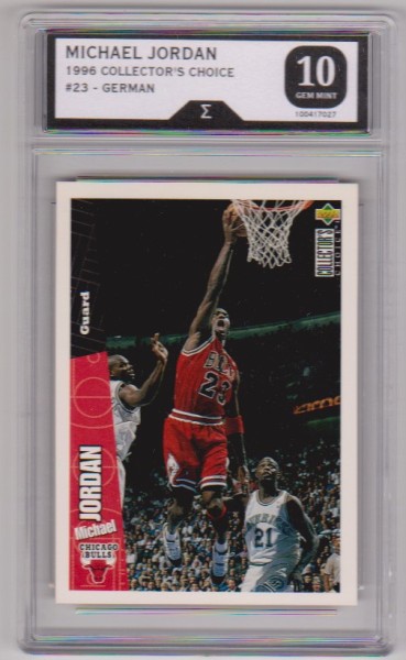 Graded Sigma Gem Mint 10 - Michael Jordan 1996-97 Collector's Choice German #23 Card