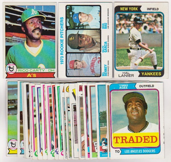 25 Different 1970's Topps Baseball Cards (1973-1979) w/ Rico Carty + More