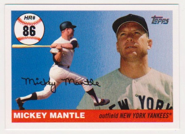 Mickey Mantle '55 Topps Style HR #86 2006 Topps #MHR86 Insert Card