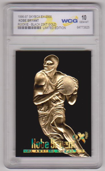 Rookie Graded Gem Mint 10 - Kobe Bryant 1996-97 Skybox EX-2000 Black 23 Kt Gold Card