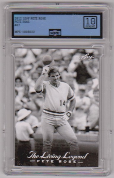 Graded MPE Gem Mint 10 - Pete Rose 2012 Leaf The Living Legend #47 Card