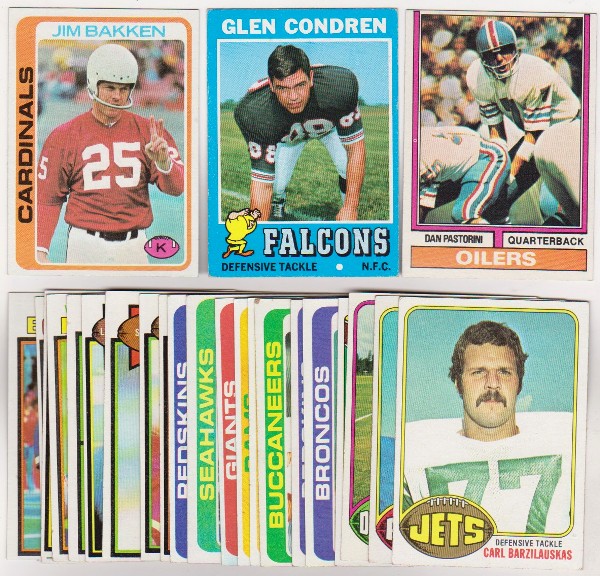 24 Different 1970's Topps Football Cards (1971-1979) w/ Jim Bakken+ More