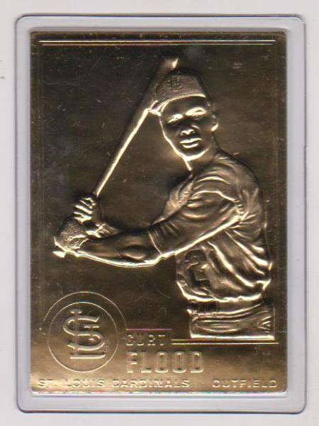 22 kt Gold - Curt Flood 2001 Danbury Mint Gold Card