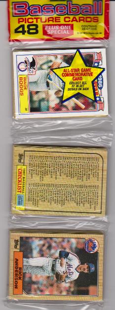 1987 Topps Baseball 49 Card Rack Pack w/ Wade Boggs On Front