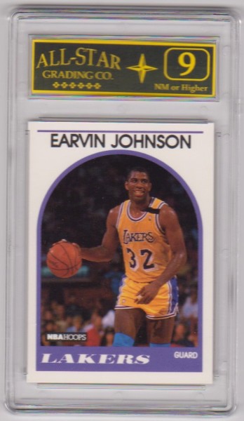 Graded 9 - Magic Johnson 1989-90 Hoops #270 Card