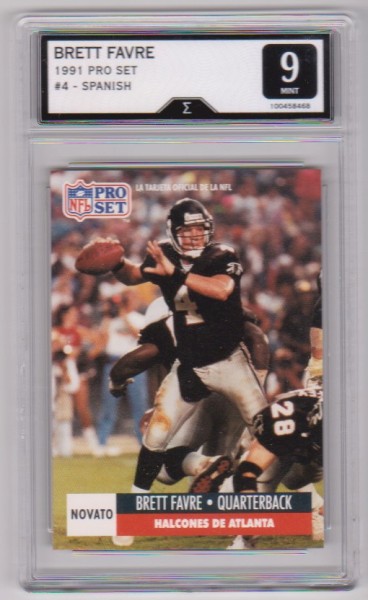 Rookie Graded Sigma Mint 9 - Brett Favre 1991 Pro Set Spanish #262 Card