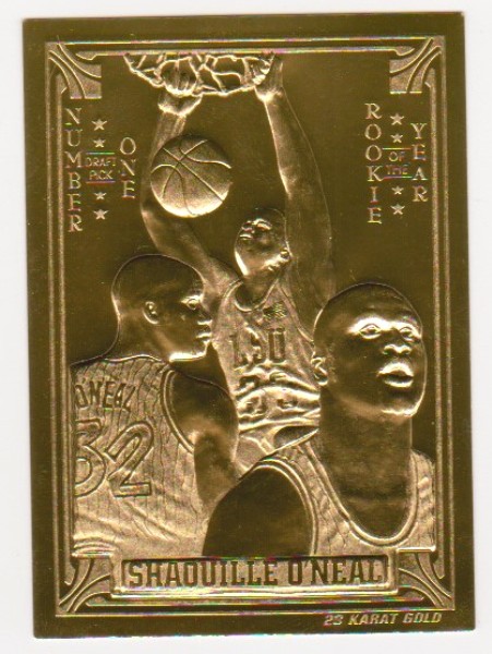 23 kt Gold - Shaquille O'Neal 1994 Classic Gold Card (1/24,900)