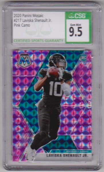 Rookie Graded CSG Gem Mint 9.5 - Laviska Shenault Jr. 2020 Panini Mosaic Pink Camo #217 Parallel Card