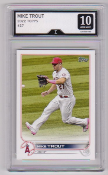 Graded Sigma Gem Mint 10 - Mike Trout 2022 Topps #27 Card