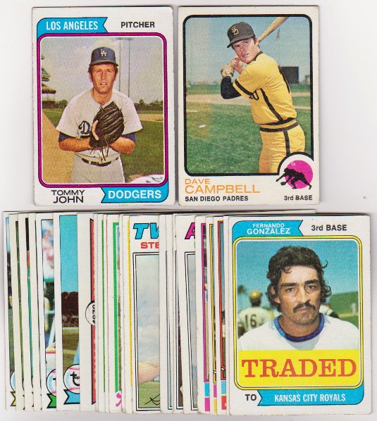 25 Different 1970's Topps Baseball Cards (1973-1979) w/ Tommy John + More