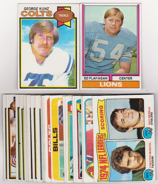 24 Different 1970's Topps Football Cards (1974-1979) w/ George Kunz + More
