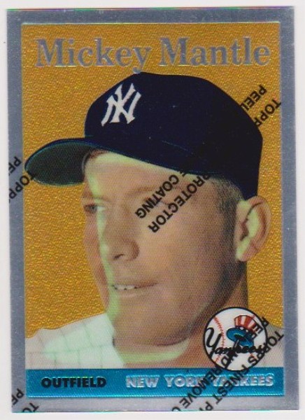 Mickey Mantle 1958 Topps Finest #150 Commemorative Card - 1996 Topps #8 of 19 Insert Card