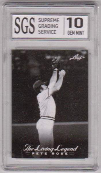 Graded Gem Mint 10 -  Pete Rose 2012 Leaf The Living Legend #15 Card