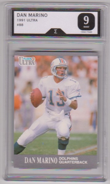Graded Sigma Mint 9 - Dan Marino 1991 Fleer Ultra #88 Card