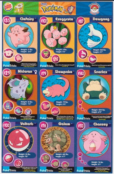 1999 Pokemon Master Trainer Collector Set Uncut 9 Card Sheet #16