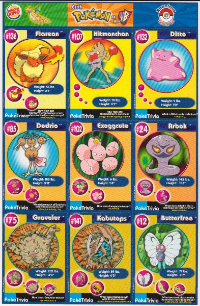 1999 Pokemon Master Trainer Collector Set Uncut 9 Card Uncut #17 Sheet
