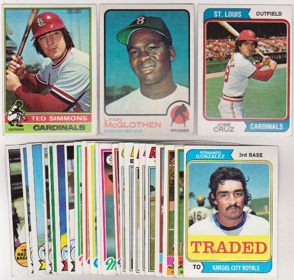 25 Different 1970's Topps Baseball Cards (1973-1979) w/ Ted Simmons + More