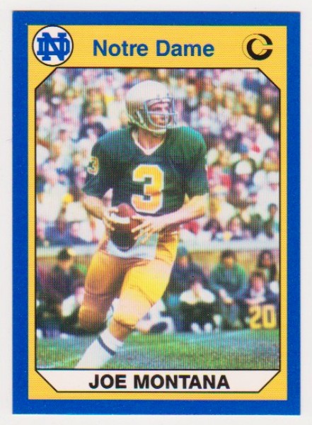 Joe Montana 1990 Notre Dame #40 Collegiate Collection Card