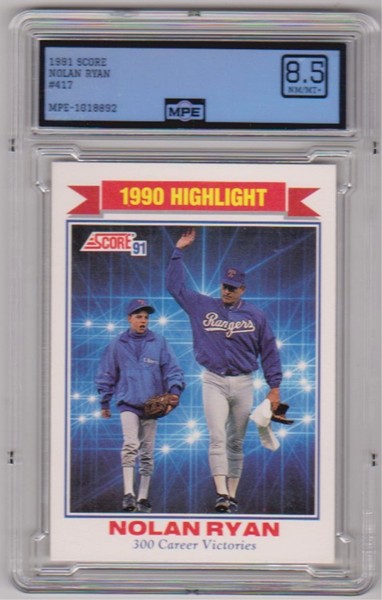 Graded MPE NM/MT+ 8.5 - Nolan Ryan 1991 Score Highlight #417 Card