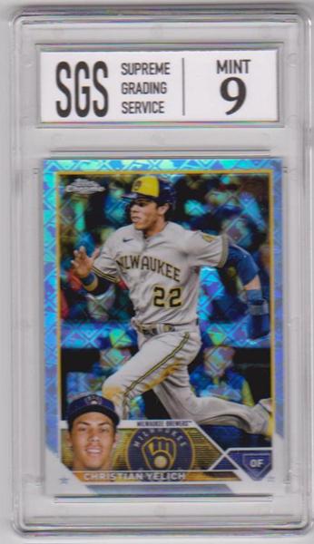 Graded Mint 9 - Christian Yelich 2023 Topps Chrome #109 Card