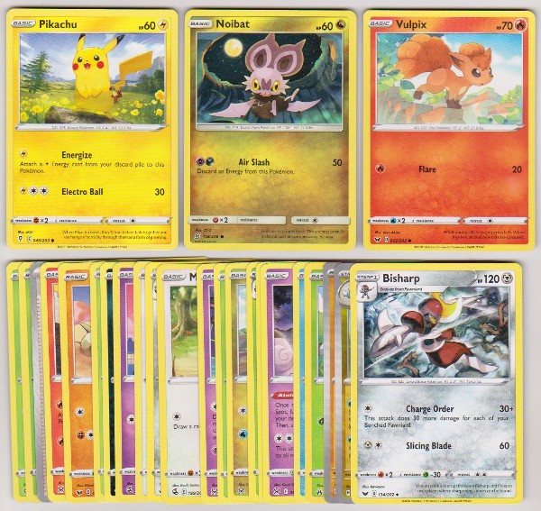 25 Different Pokemon Trading Cards w/ Pikachu + More