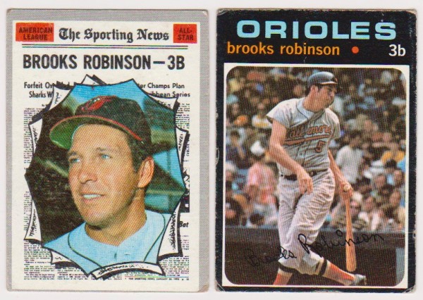 1970 Topps + 1971 Topps Brooks Robinson Card Pair - HOFer