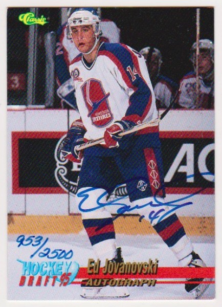 Signed 1995 Classic Draft Ed Jovanovski Certified Autographed Rookie Card #953/2500