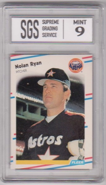 Graded Mint 9 - Nolan Ryan 1988 Fleer #455 Card