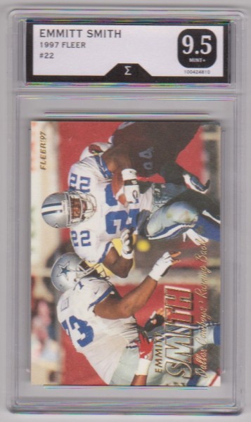 Graded Sigma Mint+ 9.5 - Emmitt Smith 1997 Fleer #22 Card
