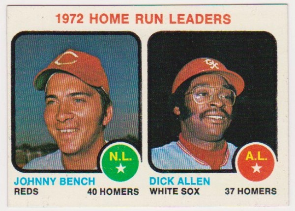 1973 Topps Johnny Bench + Dick Allen #62 Card