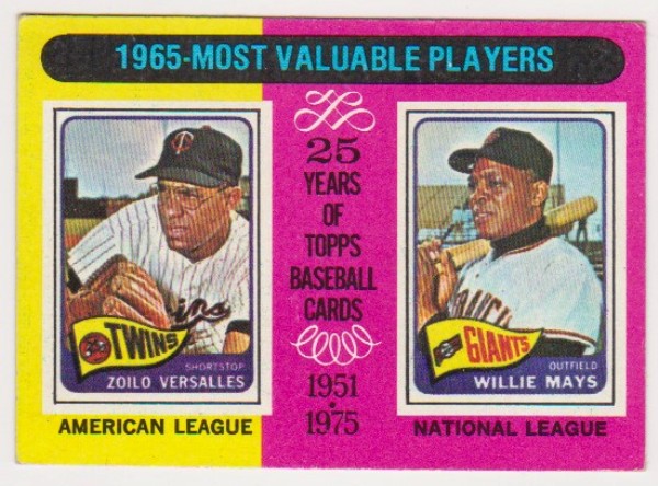 Vintage - 1975 Topps Willie Mays/Zoilo Versalles #203 Card