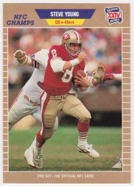 ERROR - Steve Young 1989 Pro Set WRONG BACK Super Bowl XXIV Card