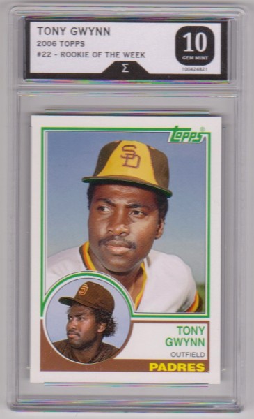 Graded Sigma Gem Mint 10 - Tony Gwynn 2006 Topps Rookie Of The Week #22 Card