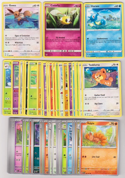 50 Different Pokemon Trading Cards w/ Eevee + More