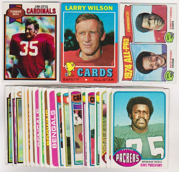 24 Different 1970's Topps Football Cards (1971-1979) w/ Jim Otis+ More