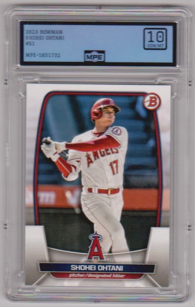 Graded MPE Gem Mint 10 - Shohei Ohtani 2023 Bowman #51 Card